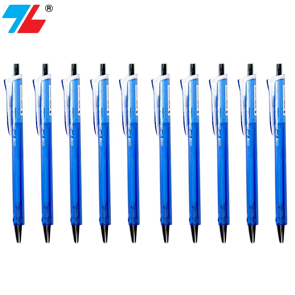 Combo 10 Bút Gel Thiên Long GEL-B011 ngòi 0,5mm mực xanh/đỏ/đen kiểu dáng đơn giản, có đệm mềm giúp cầm tay êm