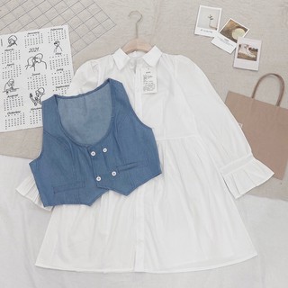 Set Áo Babydoll Mix Yếm Cá Tính