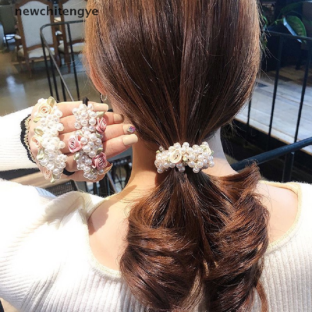 Dây Cột Tóc Co Giãn Đính Hạt Ngọc Trai Xinh Xắn