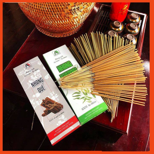 [COMBO 4 HỘP] Nhang Quế & Khuynh Diệp An An - Nhang sạch tự nhiên đã được kiểm định
