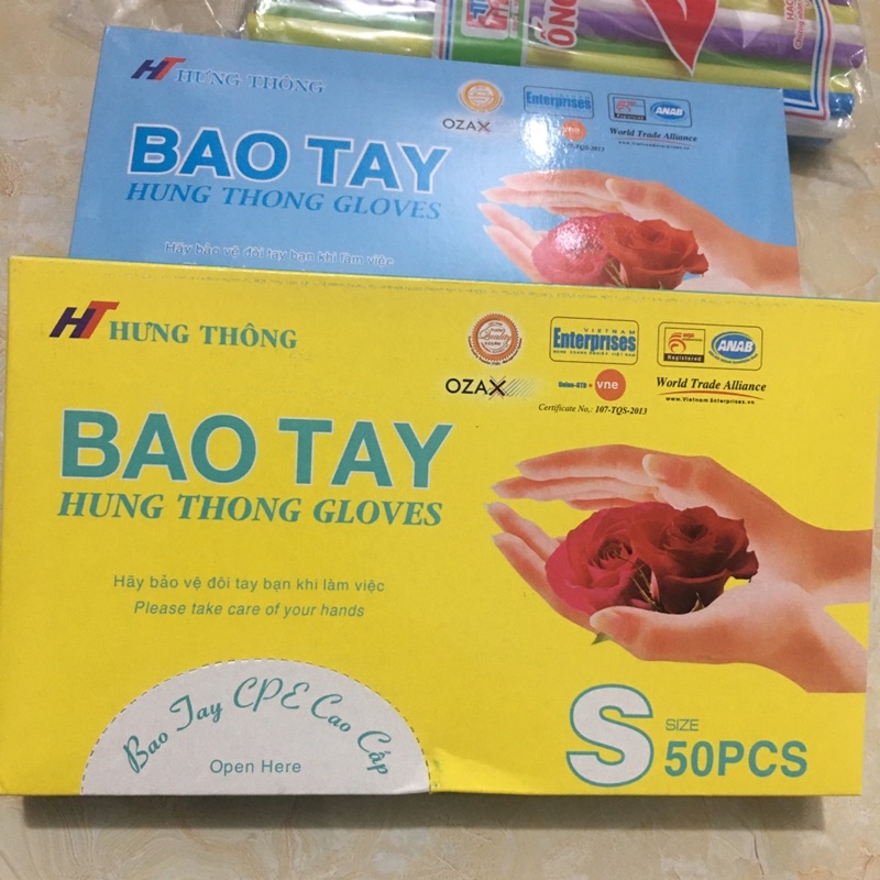 Bao tay nylong cao cấp hộp 50 cái