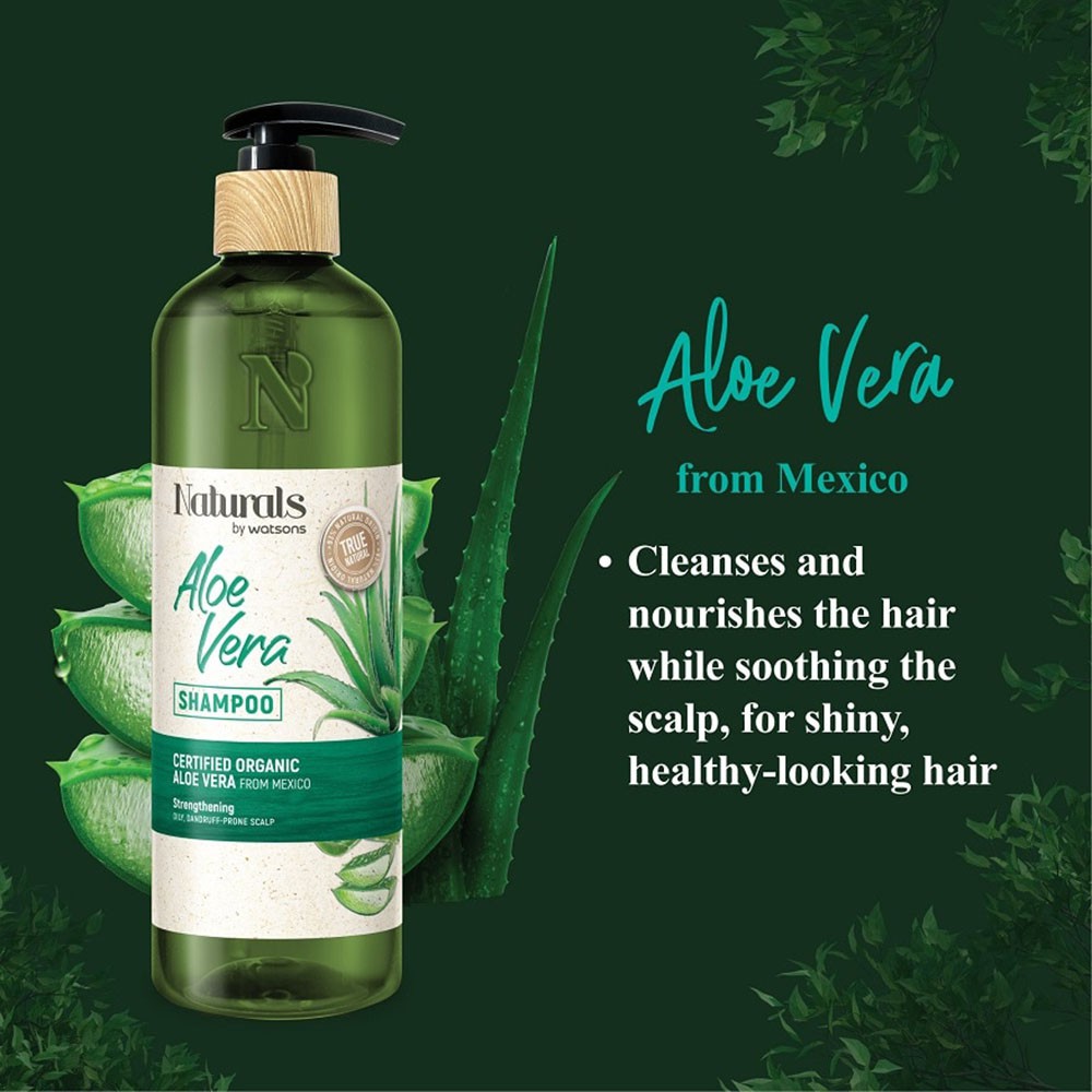 Dầu Gội Naturals By Watsons True Natural Aloe Vera Chiết Xuất Lô Hội 490ml