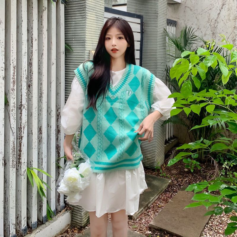 Áo len không tay thiết kế thời trang theo phong cách vintage dành cho nữ