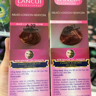 Thuốc nhuộm tóc Lancui màu Nâu đỏ lửa A22 Fire Red Brown