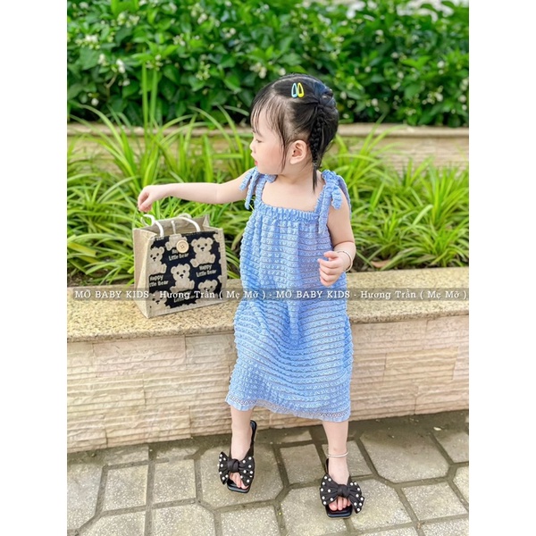 Váy ren mềm thắt dây cho bé gái