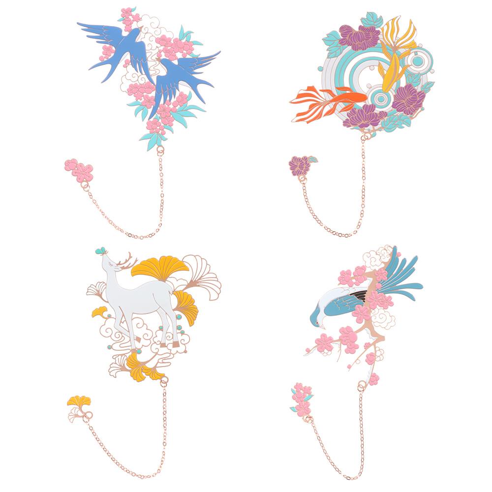 Wttle Bookmark Trường Học / Văn Phòng Mặt Dây Chuyền Tua Rua Retro Đánh Dấu Vị Trí Pa