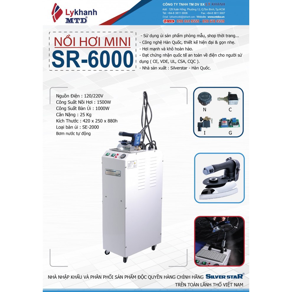 Nồi hơi bàn ủi nhiệt hơi mini SR-6000