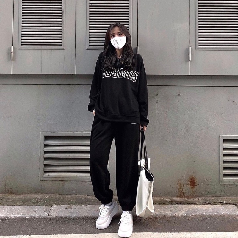 Set quần áo COSMOS loại 1 nỉ tăm [FREESHIP] Bộ nỉ áo dài tay quần jogger vải nỉ tăm form rộng | BigBuy360 - bigbuy360.vn