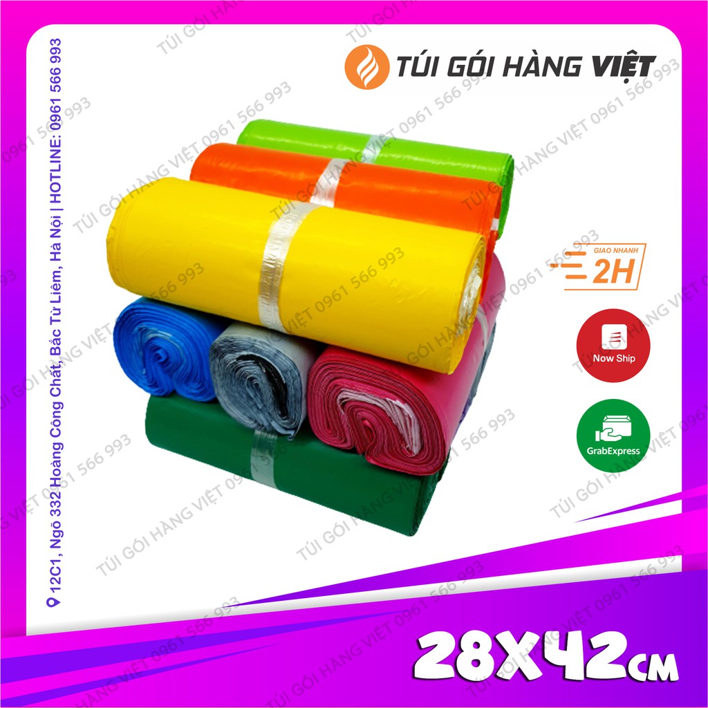 28x42 1 túi gói hàng niêm phong, túi đóng hàng nilong tự dính