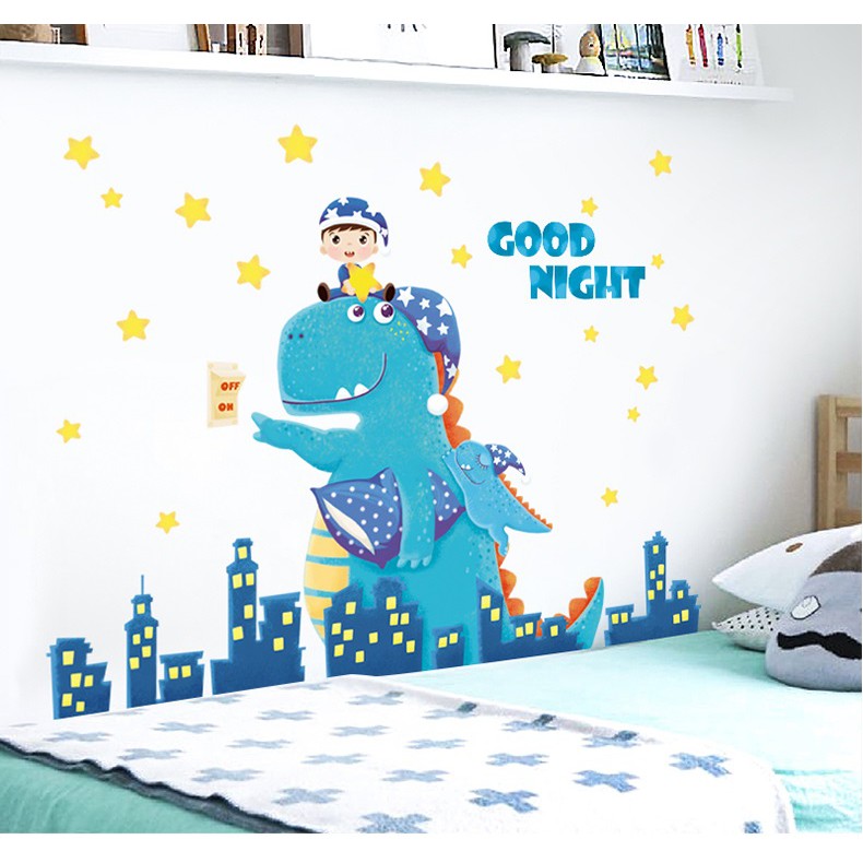 Decal dán tường Khủng long tắt đèn A54 - Decal dán tường Hàn Quốc | BigBuy360 - bigbuy360.vn