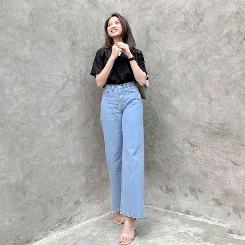 LEVIS Quần Culottes Jeans Lưng Cao Thời Trang Cho Nữ