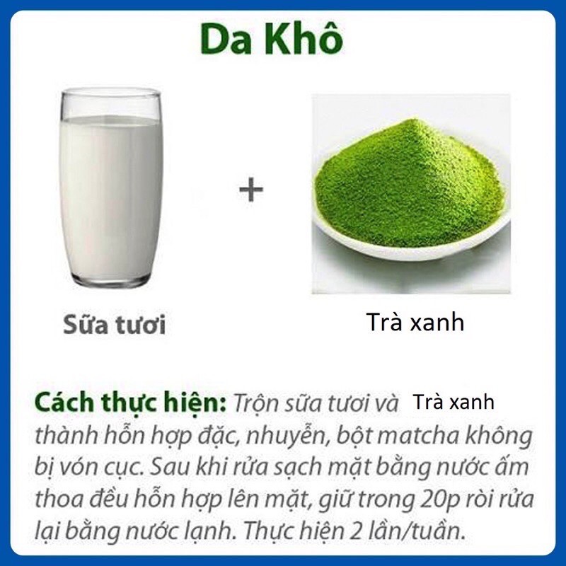 100GR bột trà xanh đắp mặt nguyên chất Organic - mỹ phẩm Handmade ( KHÔNG KÈM QUE TRỘN) | Thế Giới Skin Care