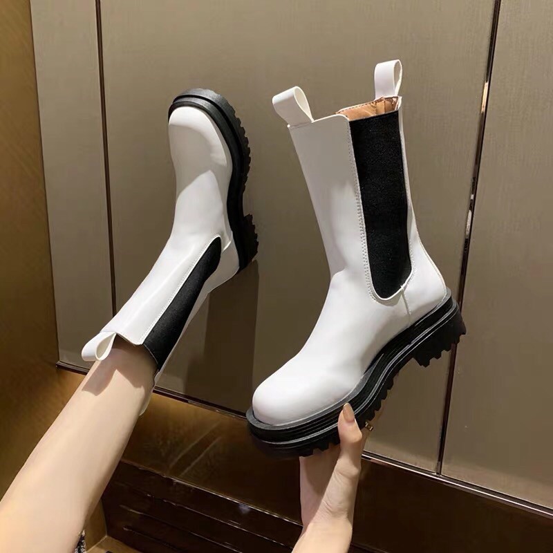 Giày boot ulzzang không khoá không dây Bốt Martin Cổ SIÊU CAO Đế Dày Thời Trang Trẻ Trung Cá Tính