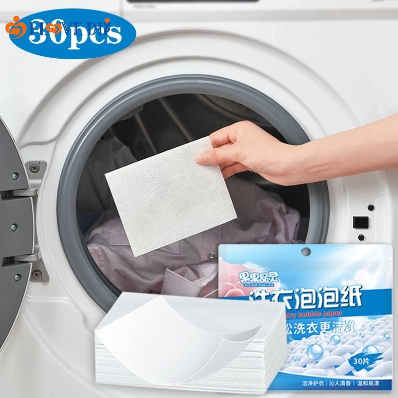 Set 30 Tấm Giấy Giặt Quần Áo Tiện Lợi