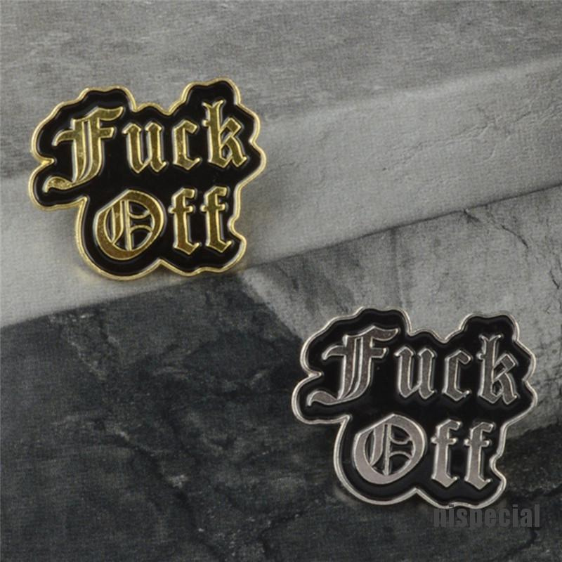[nis-beauty] F&K off Enamel Brooch Pin Badge Punk Art Letters Brooch Shirt Lapel Pin Buckle