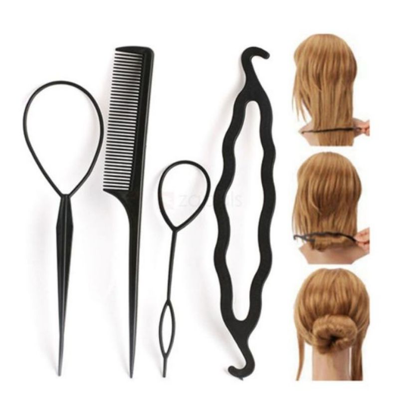 Bộ 4 dụng cụ tạo kiểu tóc, Bộ 4 món làm tóc đa năng