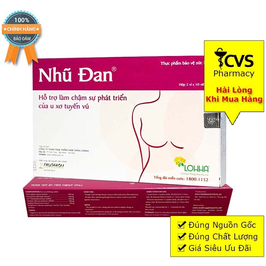 Nhũ Đan - Dành Cho Người U Xơ Tuyến Vú (Hộp 20 viên)
