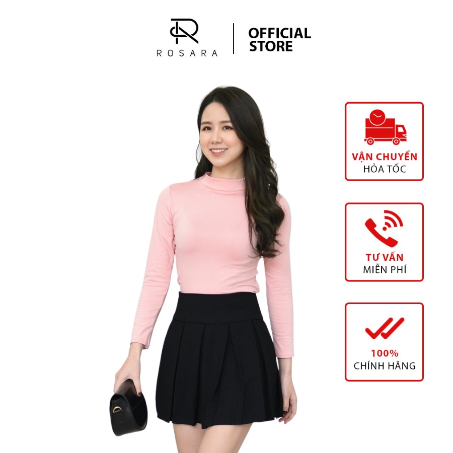 Áo thun giữ nhiệt 4 màu thời trang nữ Rosara AGN02