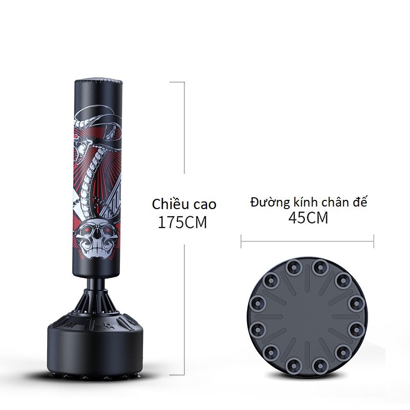 Trụ Đấm Bốc,Trụ Boxing FED-8725 Kết Cấu Da PU 4 Lớp Siêu Bền Cao Cấp + Găng Đấm Bốc