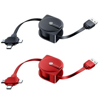 Cáp sạc dây rút 3 đầu micro usb, type c, lighting - hàng chính hãng