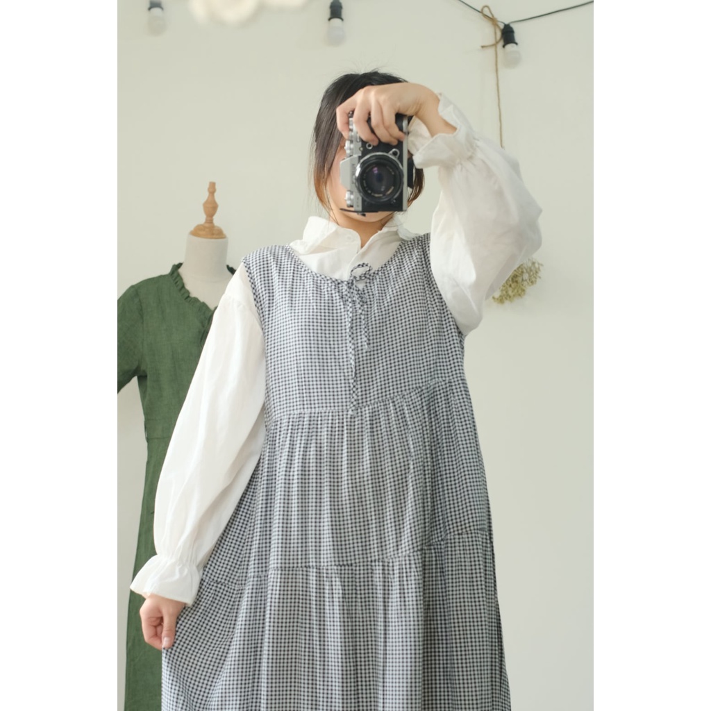 Đầm xô kẻ caro