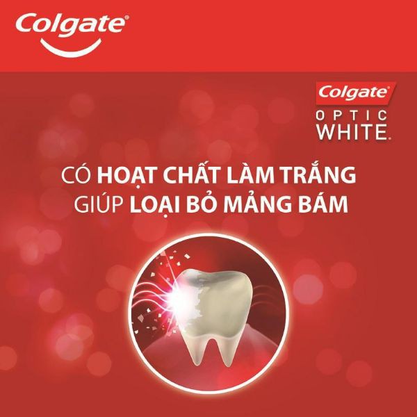 Kem đánh răng Colgate Optic White Làm trắng và sáng răng tuýp 110g