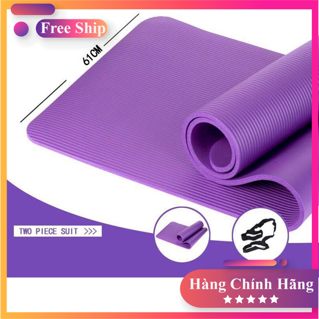 [CÓ VIDEO - ẢNH THẬT] Thảm Tập YOGA 10mm Cao Su Non NBR Nguyên Khối 1901