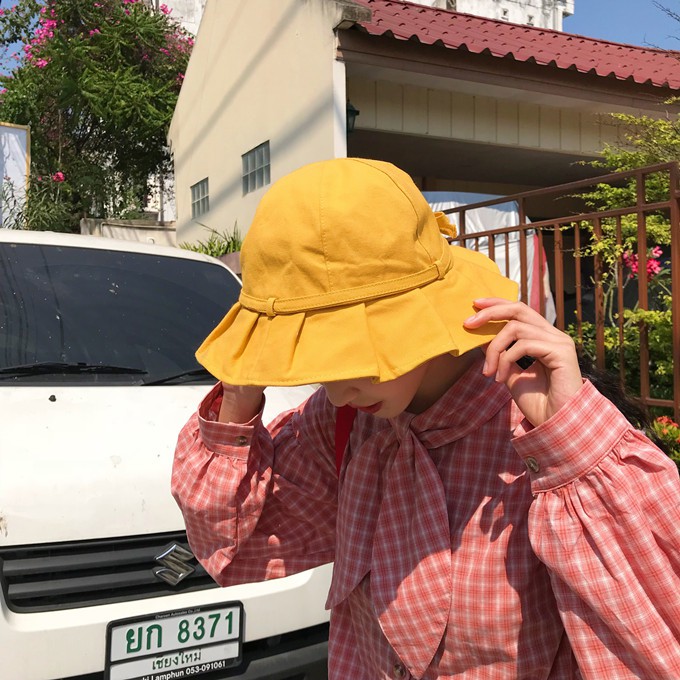 Nón Tai Bèo Màu Trơn Mềm Mại Phong Cách Hàn Quốc Thời Trang Mùa Hè Cho Nữ
