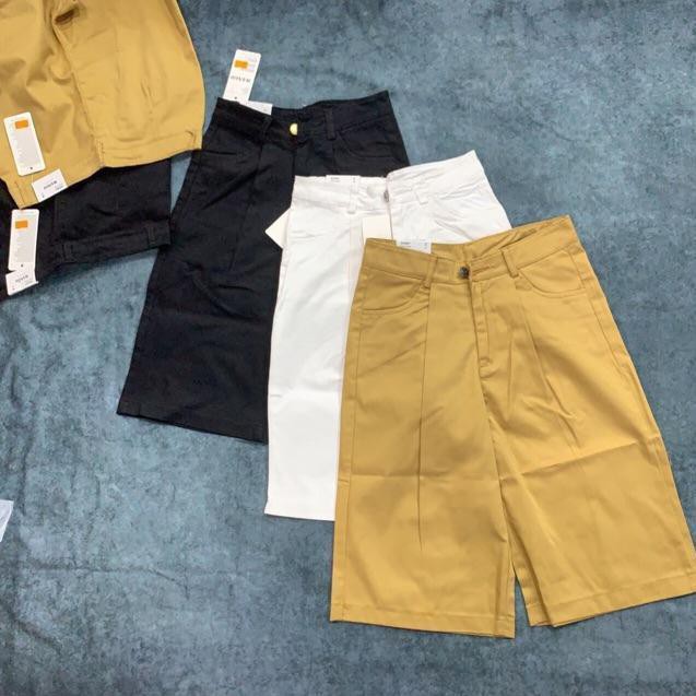 Quần Short Kaki Ống Rộng Lưng Cao