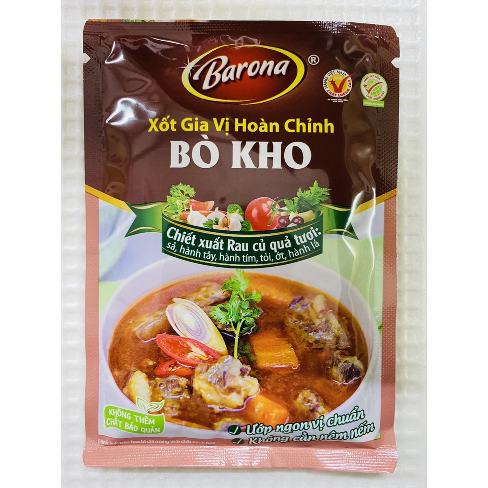 Xốt gia vị hoàn chỉnh Barona: Thịt Nướng Sả , Bò kho , Gà chiên nước mắm, Sườn xào chua ngọt ...