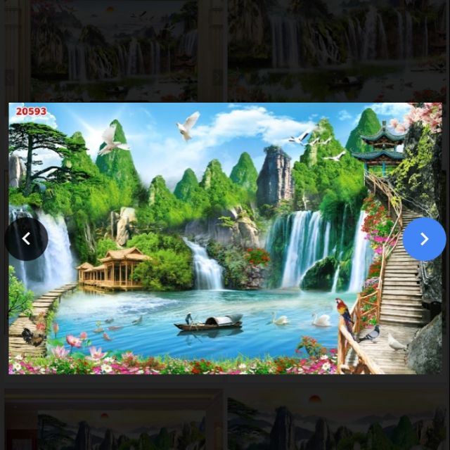 Tranh 3D 2 mặt dán trang trí cửa kính