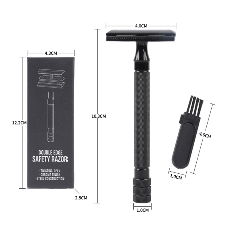 Dao Cạo Râu Tay Cầm Ngắn Phong Cách Cổ Điển Với Lưỡi Dao Cạo An Toàn Edge