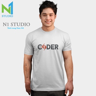Áo thun unisex cổ tròn Programmer: I am a coder N1Studio vải Cotton dày dặn