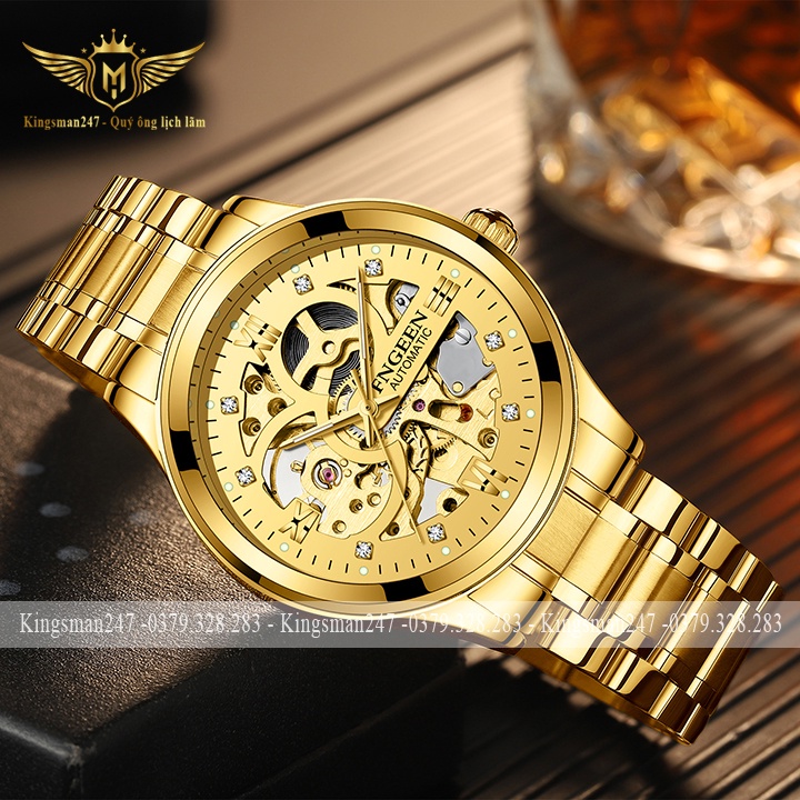 Đồng hồ cơ nam chính hãng Fngeen 6018 lộ máy automatic tự động, dây thép không gỉ cao cấp đẹp giá rẻ [Tặng tháo dây] | BigBuy360 - bigbuy360.vn