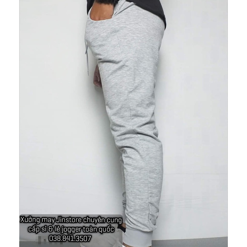 QUẦN JOGGER NỈ NAM TRƠN UNISEX CÓ BIGSIZE - QUẦN THỂ THAO DA CÁ NAM NỮ