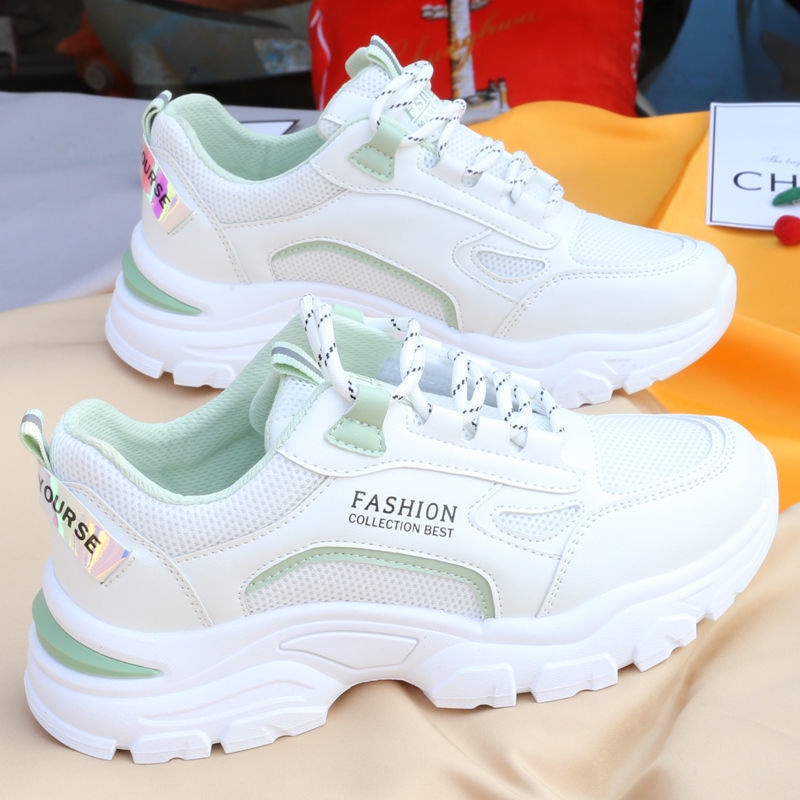 Giày Sneaker Đế Dày Thoáng Khí Thời Trang Mùa Hè Cho Nữ Size 35-40 2 Phong Cách