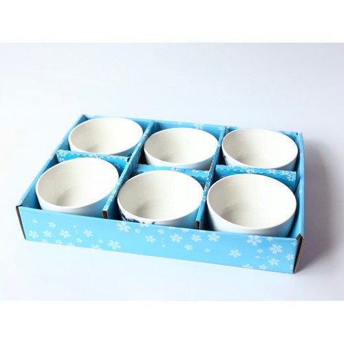 Bộ 6 chén đũa sứ hình hoa cao cấp - phụ kiện bàn ăn - đồ dùng nhà bếp - bộ chén sứ