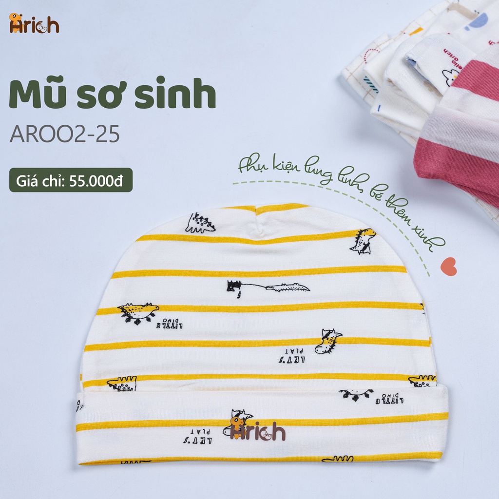 Mũ sơ sinh Arich họa tiết cho bé yêu