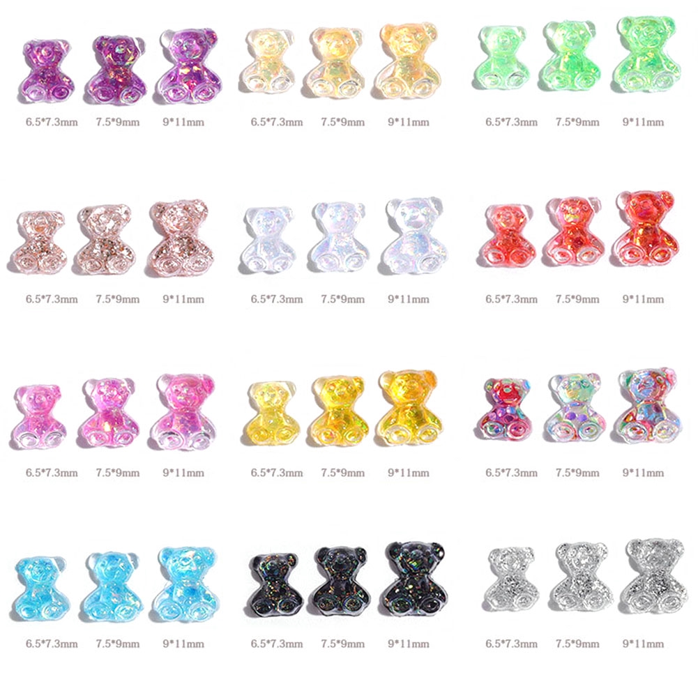 Tmdbyx Hộp Phụ Kiện Trang Trí Móng Tay 3D Hình Gấu Xinh Xắn