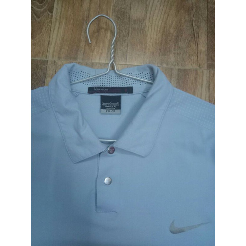 Áo 2hand Nike Dri-Fit Tiger Woods, size L, xanh blue, authentic