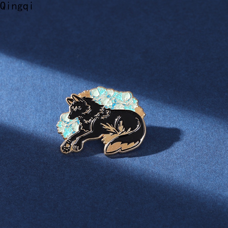 Trâm cài áo MISS ZOE bằng kim loại kiểu chú cáo đen dễ thương