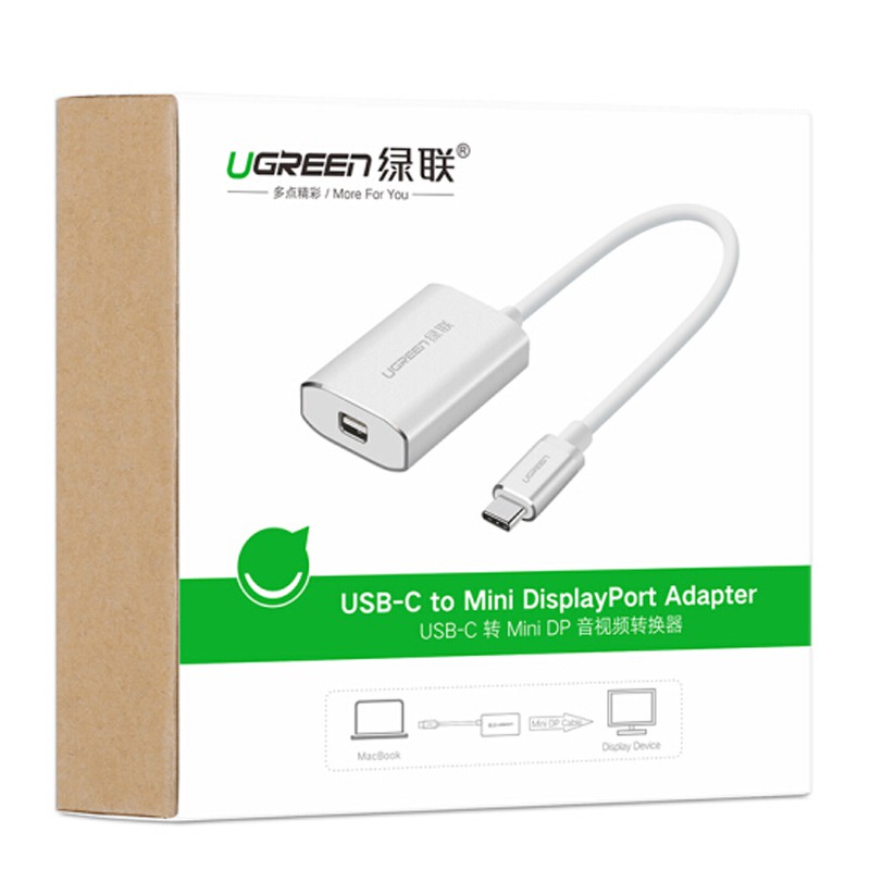 Cáp Chuyển Đổi Ugreen USB TypeC Sang Mini Displayport 40867 (25cm) Hàng Chính Hãng