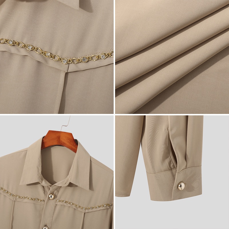 Áo sơ mi INCERUN tay dài thời trang dành cho nam