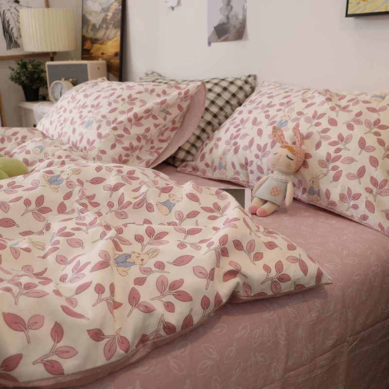Bộ Chăn Ga Gối Cotton Living - 100% Cotton Hoạ Tiết MÂY BEDDING