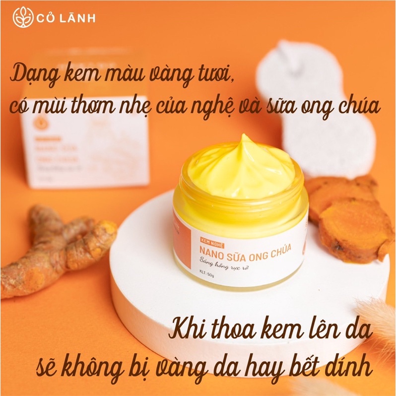 Kem nghệ sữa ong chúa Cỏ Lành dưỡng trắng, mờ thâm nám 50G