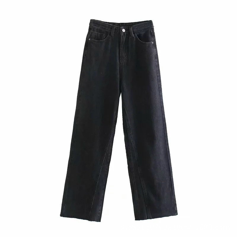 Quần jeans dáng suông rộng, quần bò trơn phom rộng dễ phối đồ