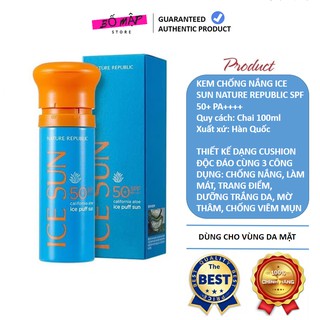 [SALE] [CAM KẾT 100% CHÍNH HÃNG] Kem Chống Nắng Ice Sun California Aloe Ice Puff Sun Nature Republic 100ml Hàn Quốc
