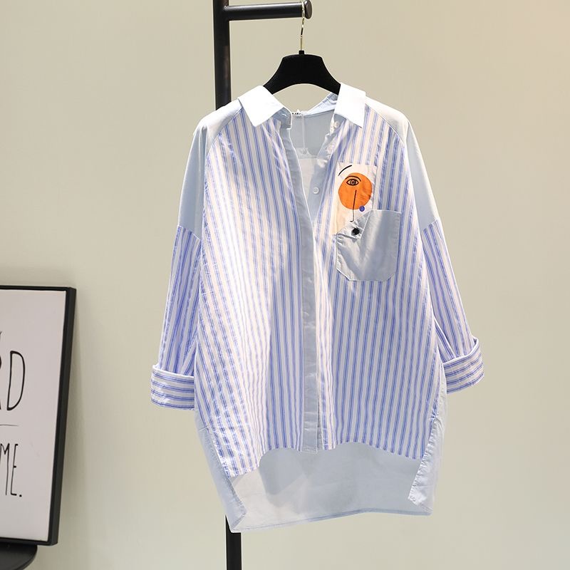 Áo sơ mi dáng rộng kẻ sọc nhiều màu lựa chọn thời trang xuân thu năm 2022 cho nữ