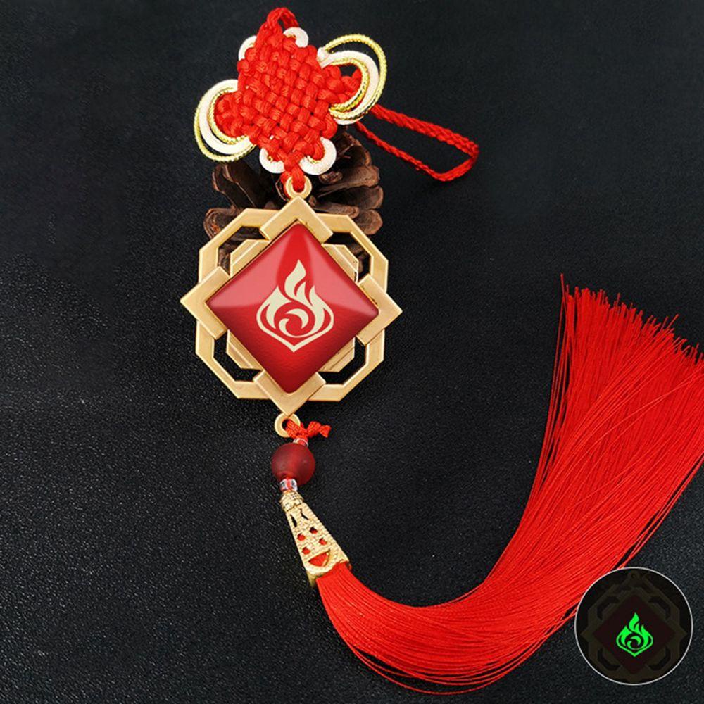 LANFY Móc Khóa Dây Tua Rua Kim Loại 7 Nguyên Tố Hóa Trang Mắt Thần