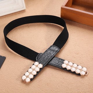 Thắt lưng thun khóa giả trân châu